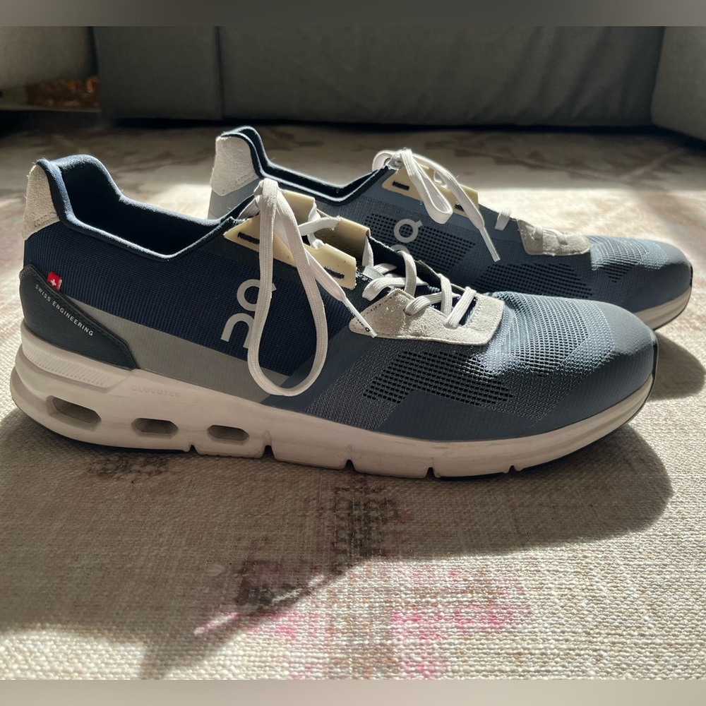 On Running Men’s Cloudswift Sneakers in Slate Blue and White